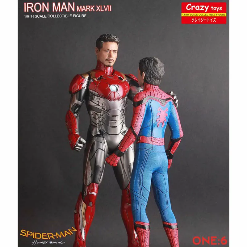 

Man To Return Home Two Head Ver. Figure 1 / 6 Action Figure Scale Painted Iron Man Mk47 Tony Pvc Figures Toys Brinquedos Souls
