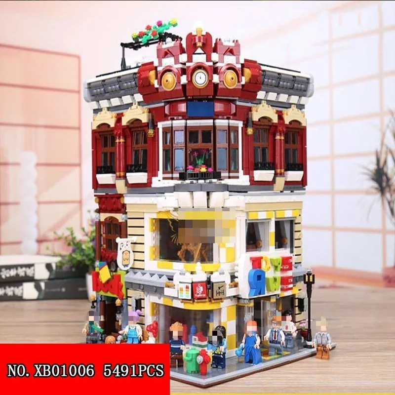 

New 5491pcs Toys And Bookstore XB01006 Assembling Spelling Insert Building Block Small Grain Alpinia Plastic Building Blocks
