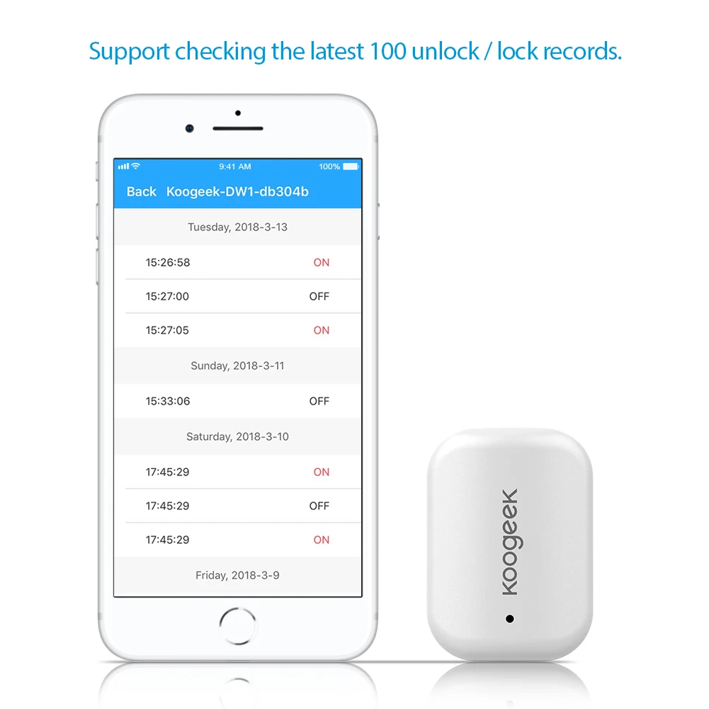 Умный датчик Koogeek работает с Apple HomeKit без концентратора требуется удаленный доступ Автоматический триггер для дверей и окон шкафов и многое другое