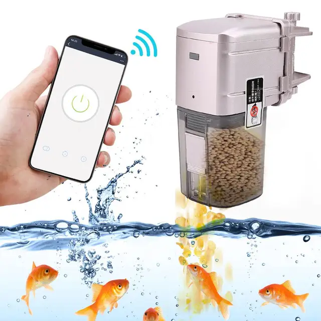 4pcs/set Aquarium Wifi Wireless Remote Fish Feeder Automatic Fish Tank