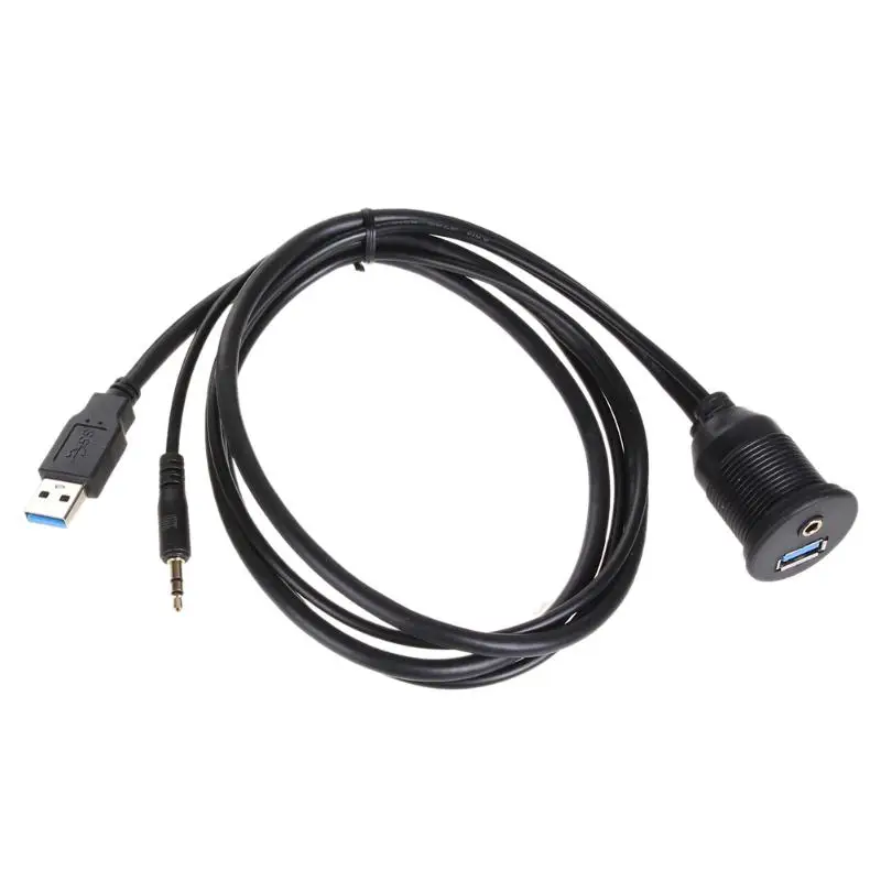 VODOOL 1 м USB 3 0 и 5 мм AUX папа к женскому приборной панели удлинитель Кабель для
