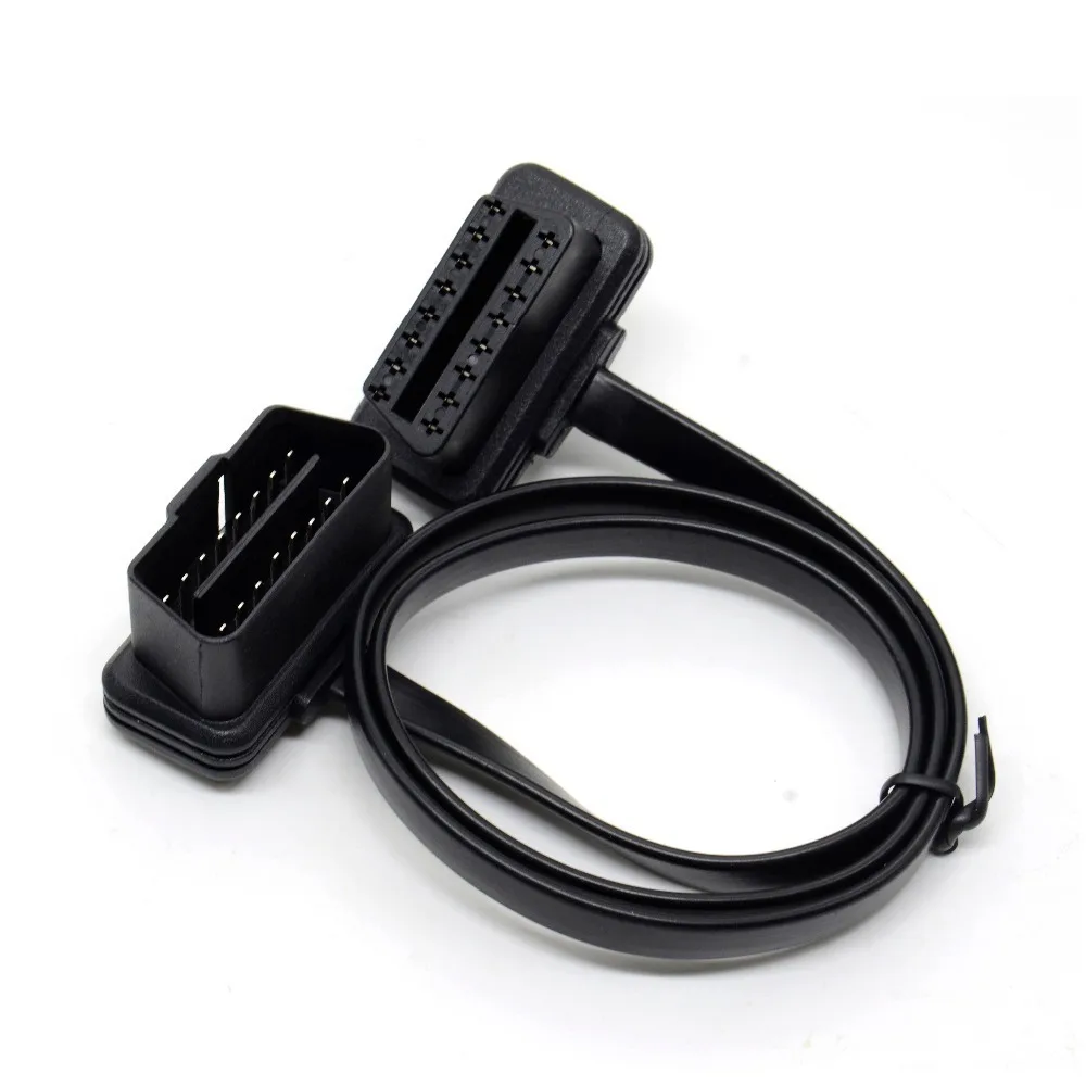 Горячая распродажа! Плоский + тонкий как лапша OBDII OBD 2 OBD2 16 контактный ELM327 штекер
