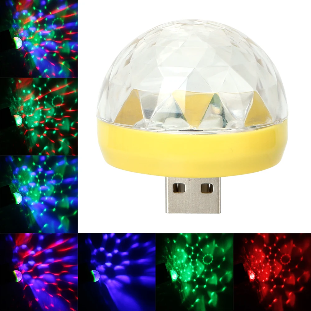 

YOSOLO Decorative Lamp Car LED Atmosphere Light DJ RGB Lamp USB Club Disco Magic Stage Effect Light Auto Interior Light Ornament