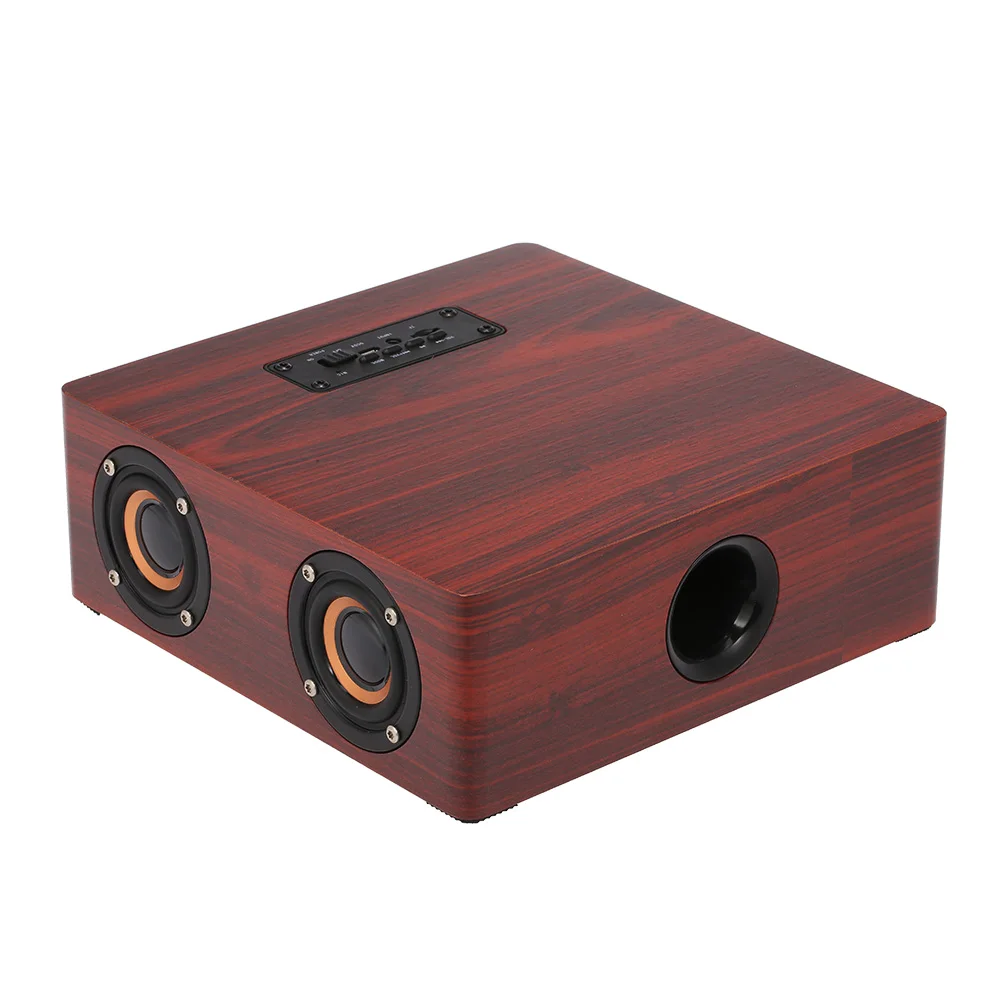 Q5 деревянный Bluetooth 4 2 динамик 3 Вт * Рог Поддержка FM TF карта AUX в сабвуфере