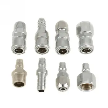

8 Pcs/set BSP 1/2" Pneumatic Air Compressor Hose Quick Coupler Plug Socket Connector Set NEW