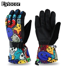 EYTOCOR теплозащитные лыжные перчатки Зимние флисовые водонепроницаемые перчатки для сноуборда мотоциклетные перчатки для снегохода унисекс лыжные зимние перчатки