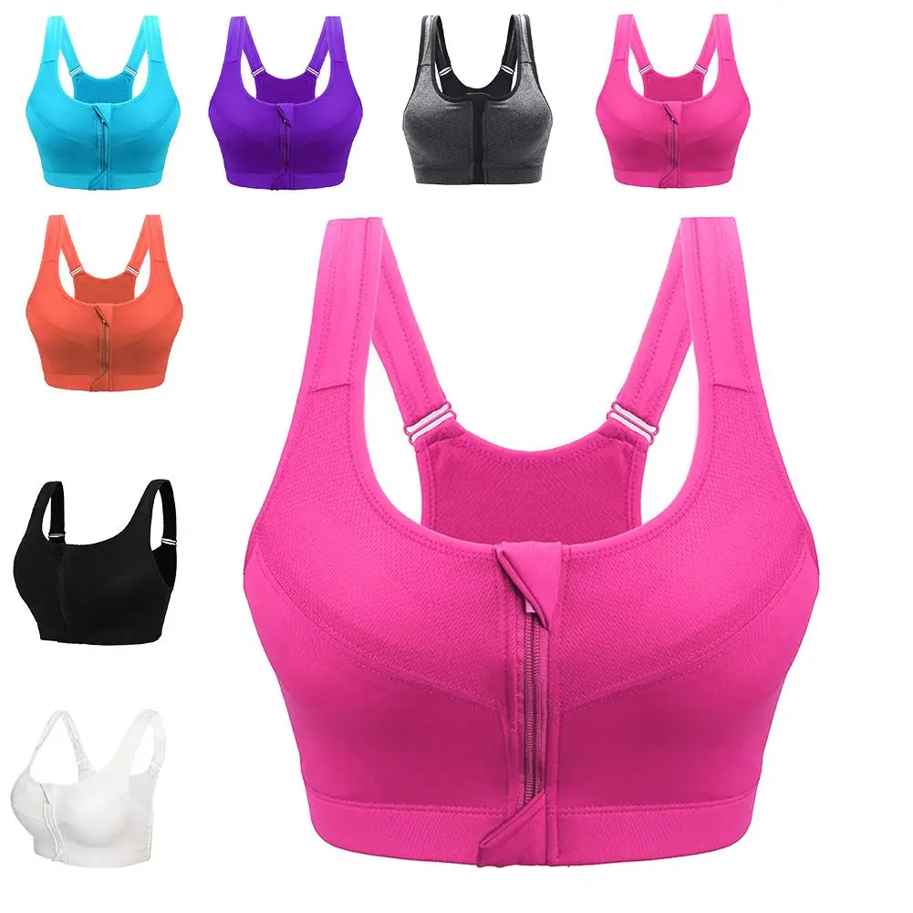 plus size sports bra zip front