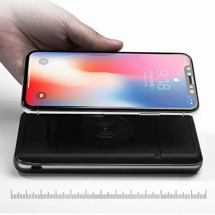 

10000mAh Qi Wireless Charger Digital Display Power Plastic Bank Quick Charge With Stand for iPhone xiaomi samsung