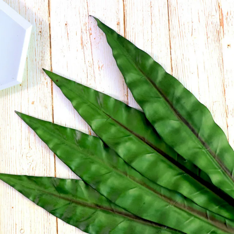 

10pcs Large Green Artificial Leaf Wedding Palm Tree Leaves Flower Hawaiian Theme Summer Party Wedding Decoration Tropical Leaf