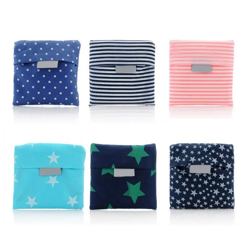 

Large Foldable Portable Shopping Bags Waterproof Polyester Fabric Colorful Durable Lightweight Practical 6 Styles Optioal Simple