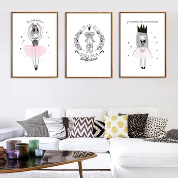 

Ballet Girl Kindergarten Decorative Painting for Kids Wall Pictures for Living Room Canvas Painting Wall Art Ohio State Poster