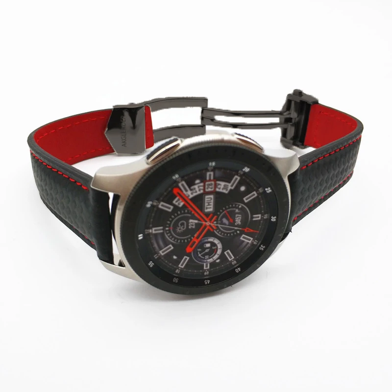 Ремешок из натуральной кожи для часов Samsung Galaxy Watch 46/42 мм браслет углеродного