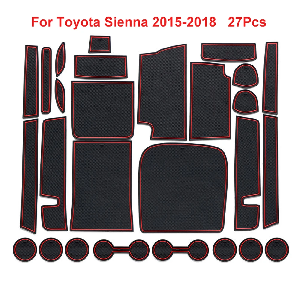 For Toyota Sienna 2015 2016 2017 2018 Rubber Non slip Door Slot Mat