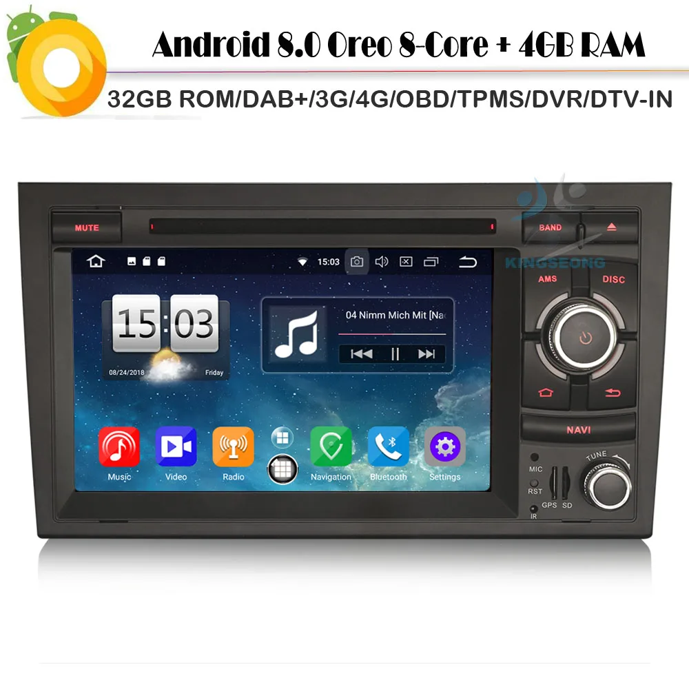 Восьмиядерный Android 8 0 Авторадио DAB + СБ Navi автомобильный CD плеер для Audi A4 S4 RS4 RNS E 8E