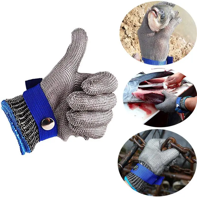 

Single Slaughter And Sewing Repair Stainless Steel Grade 5 Steel Wire Ring Cut-proof Metal Gloves Good Quality Useful Equipment