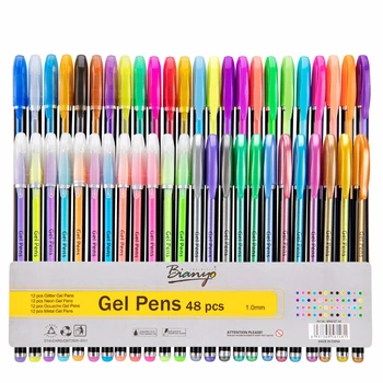 

36/48pcs Gel Pen Set Metallic Pastel Neon Glitter Refills Sketch Drawing Color Gel Pens School Stationery Marker For Kids Gifts
