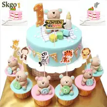 8 шт. рождественские животные кекс Вечеринка pick вечеринка для мальчика день рождение украшения Дети выбрать кекс украшения день рождения сувениры