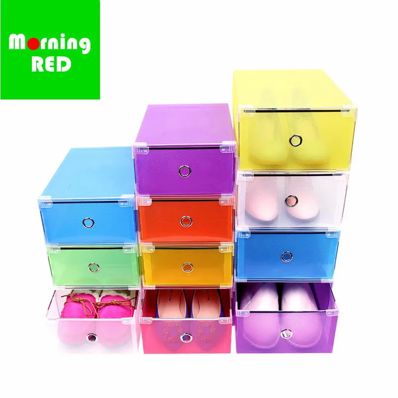 

Latest Upgrade 5PCS Eco-Friendly Shoe Storage Box Case Transparent Plastic PP Material Rectangle Organizer Drawer Shoebox