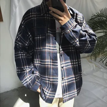 

2019/ Spring Korean Easy Restore Ancient Ways Shoulder Grinding Lovers Fund Long Sleeve camisa streetwear New Best Fashion Red