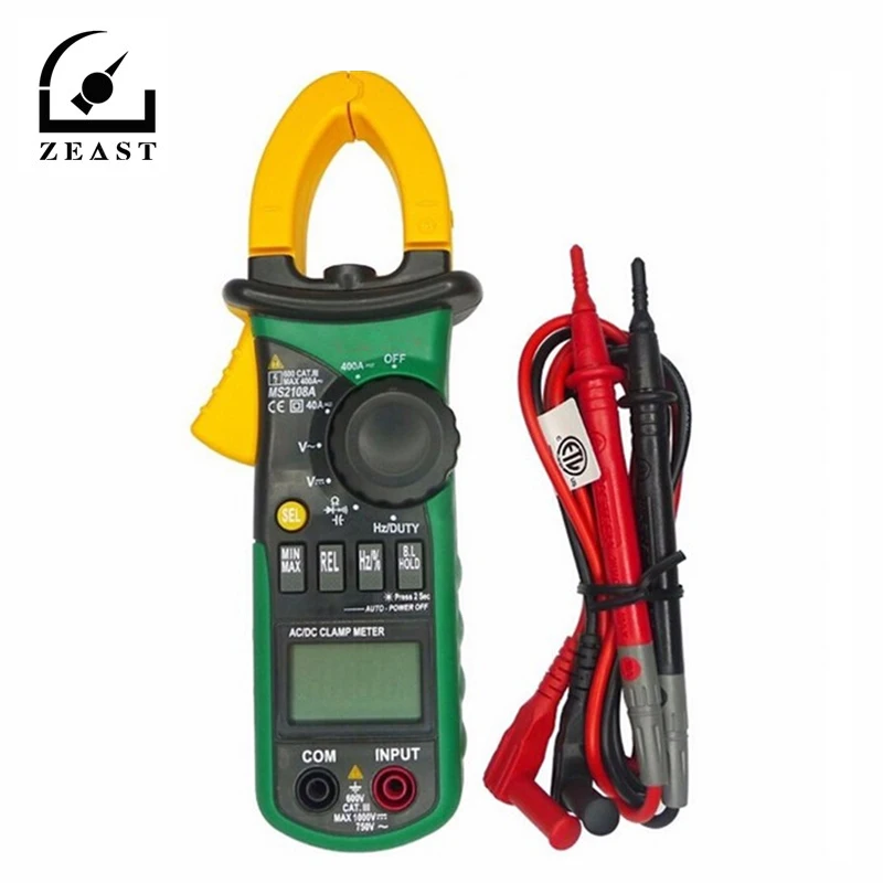 

Professional Multifunction MS2108A Digital Clamp Meter Multimeter AC/DC Current Voltage Tester with 90~1000V AC Voltgae Tester
