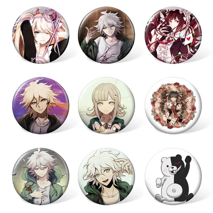 

9 pcs/lot Anime Danganronpa Badges Toys Brooch Model Pins for gifts Size 58MM