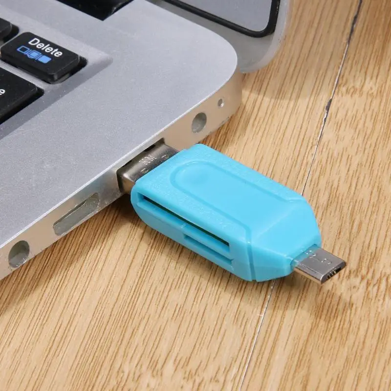 2-в-1 USB OTG картридер Micro USB OTG TF/SD Card Reader компьютер телефон удлинитель-переходник Flash Drive адаптер для смартфона