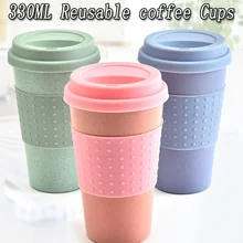 8,5x14,2 см 330 мл многоразовые чашки из бамбукового волокна чашки для молока кофе экологически чистые кофейные кружки для путешествий розовый зеленый синий