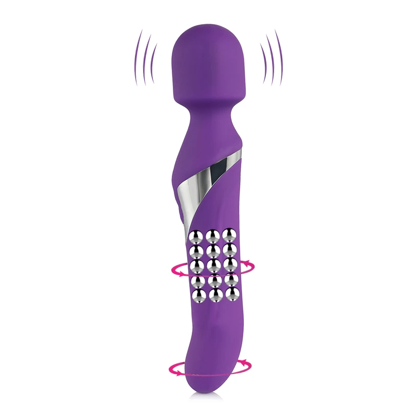 Dual Head AV Magic Wand Clitoris Stimulation Vibrator Charged Vagina Massager G spot Turn Beads font