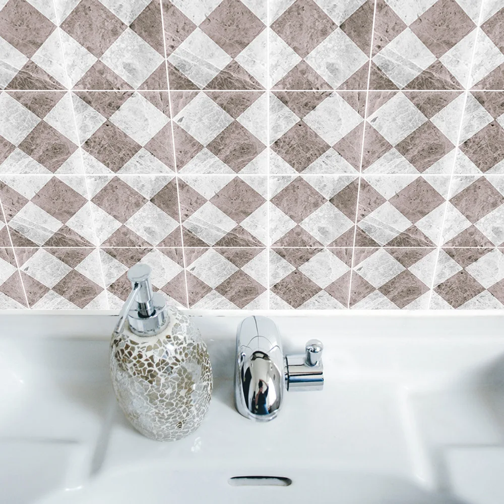 Goedkoop 15*15 cm 20*20 cm Tegels Waterdicht Verwijderbare Keuken Muursticker Voor Badkamer Diner Tafel Thuis decoratie