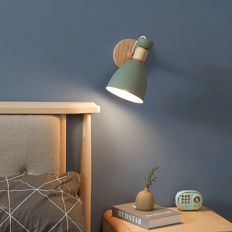Современный простой настенный светильник, светодиодный прикроватный светильник для детской спальни, Домашний Светильник для чтения, настенный Скандинавский дизайн, настенные лампы для дома
