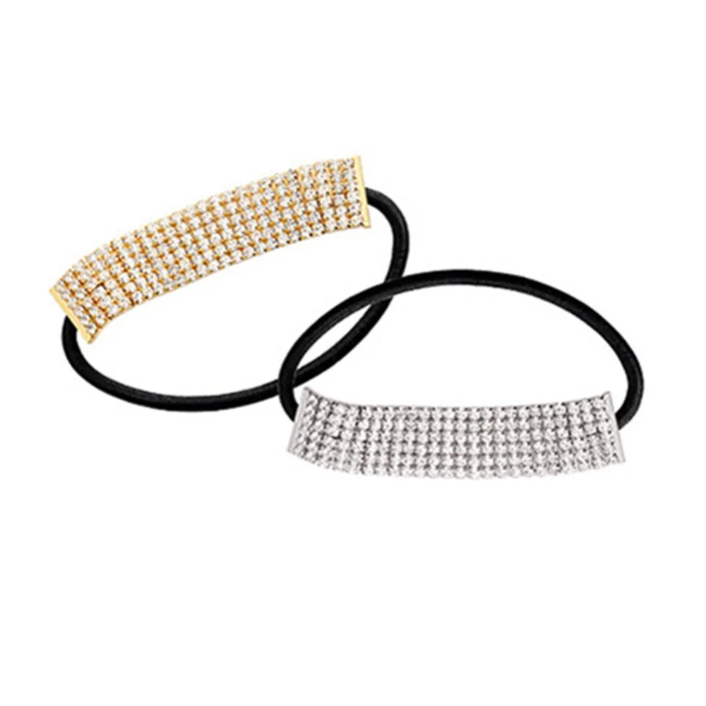 

Ruihfas Fashion Elastic Rhinestone Hair Bands Hairtie Headband Hair Ties Accessories for Women Girls Ponytail Holder