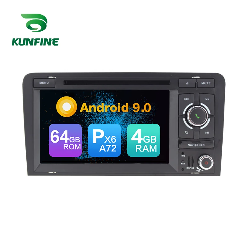 Android 9.0 Core PX6 A72 Ram 4G Rom 64G Car DVD GPS Multimedia Player Car Stereo For Audi A3 2003-2013 Radio Headunit