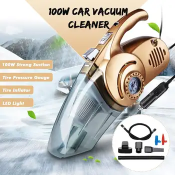 

4-in-1 Portable Handheld Vacuum Car Cleaner With Digital Tire Inflator Pump Pressure Aspirador Coche For Auto Wet and Dry Use