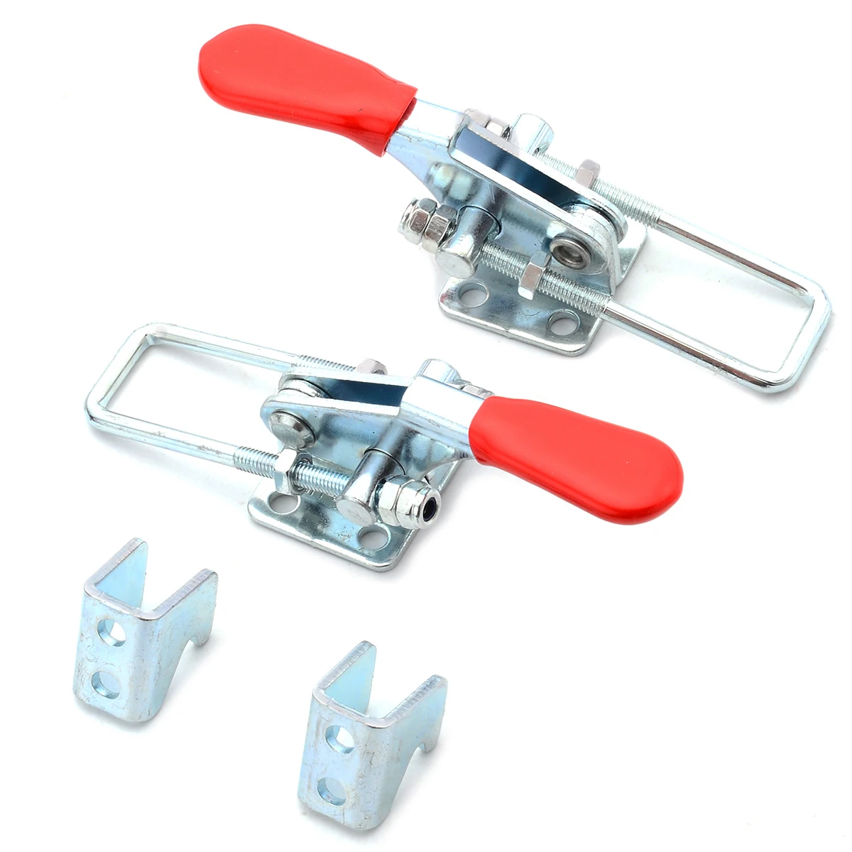 

2Pcs Adjustable Spring Loaded Case Box Chest Trunk Toggle Latch Catches Hasp Clamp Silver Color Tool