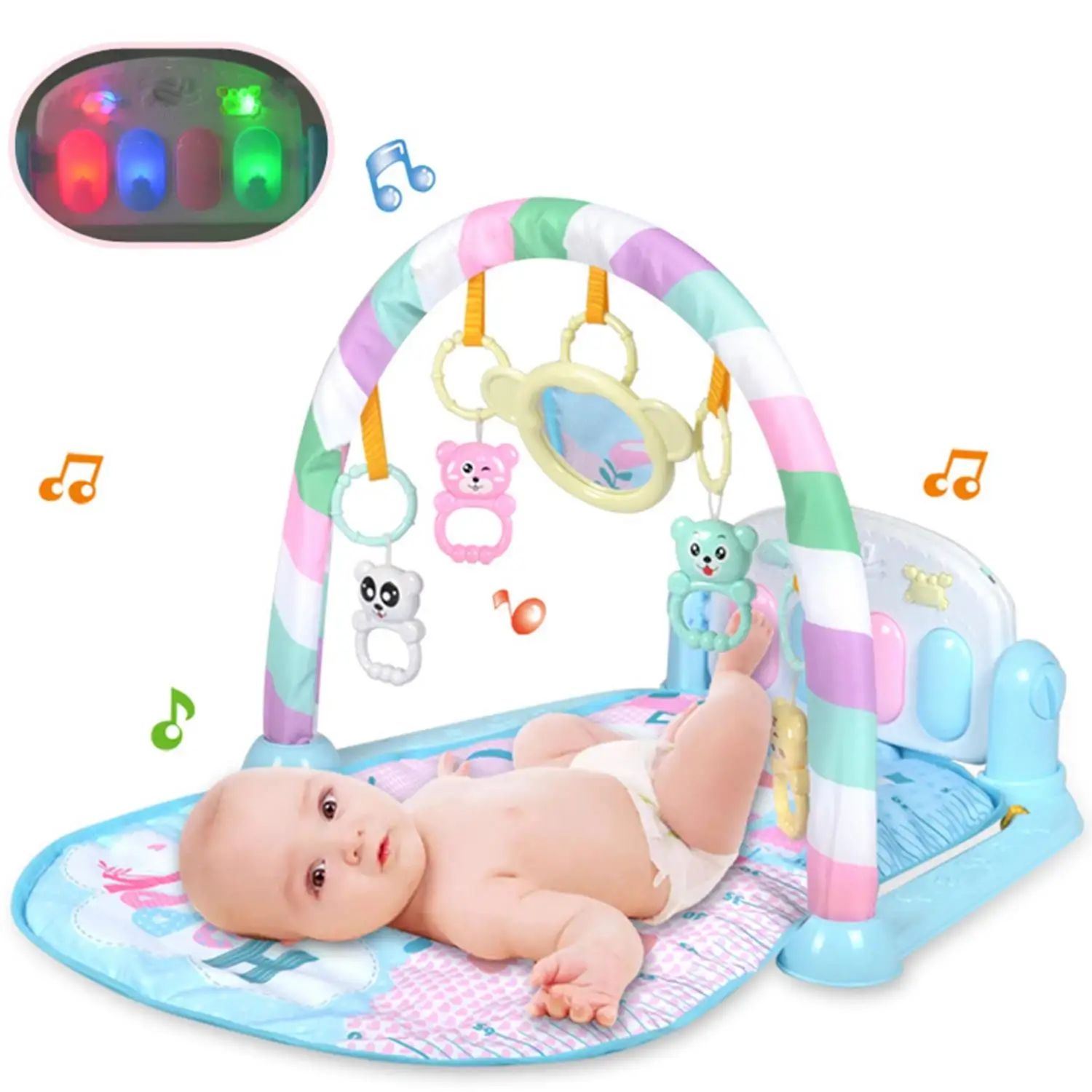 Baby Activity Gym Children's Play Mat 0-12 Months Developing Carpet Soft Rattles Musical Toys Activity Rug For Todder Baby Games