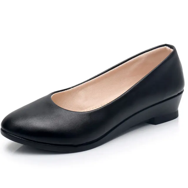 New Las Black Pumps Formal Low Heel Wedges Shoes Comfort Women New Las Black Pumps Formal Low Heel Wedges Shoes Comfort Women Office Leather Work Mom Womens In S From