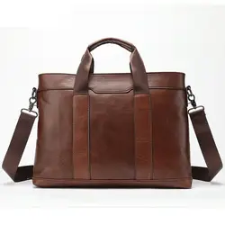 Элитный бренд Бизнес мужской сумки Для мужчин Портфели сумка натуральной кожи сумка для ноутбука Повседневное человек сумка сумки на ремне