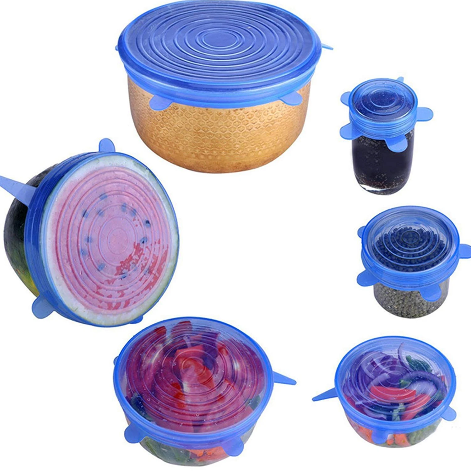 

Hot 12 Pcs Silicone Stretch Lids Various Sizes Food Storage Lid Saver Covers Wrap for Bowls Dishes Jars Cups Mugs and Containers