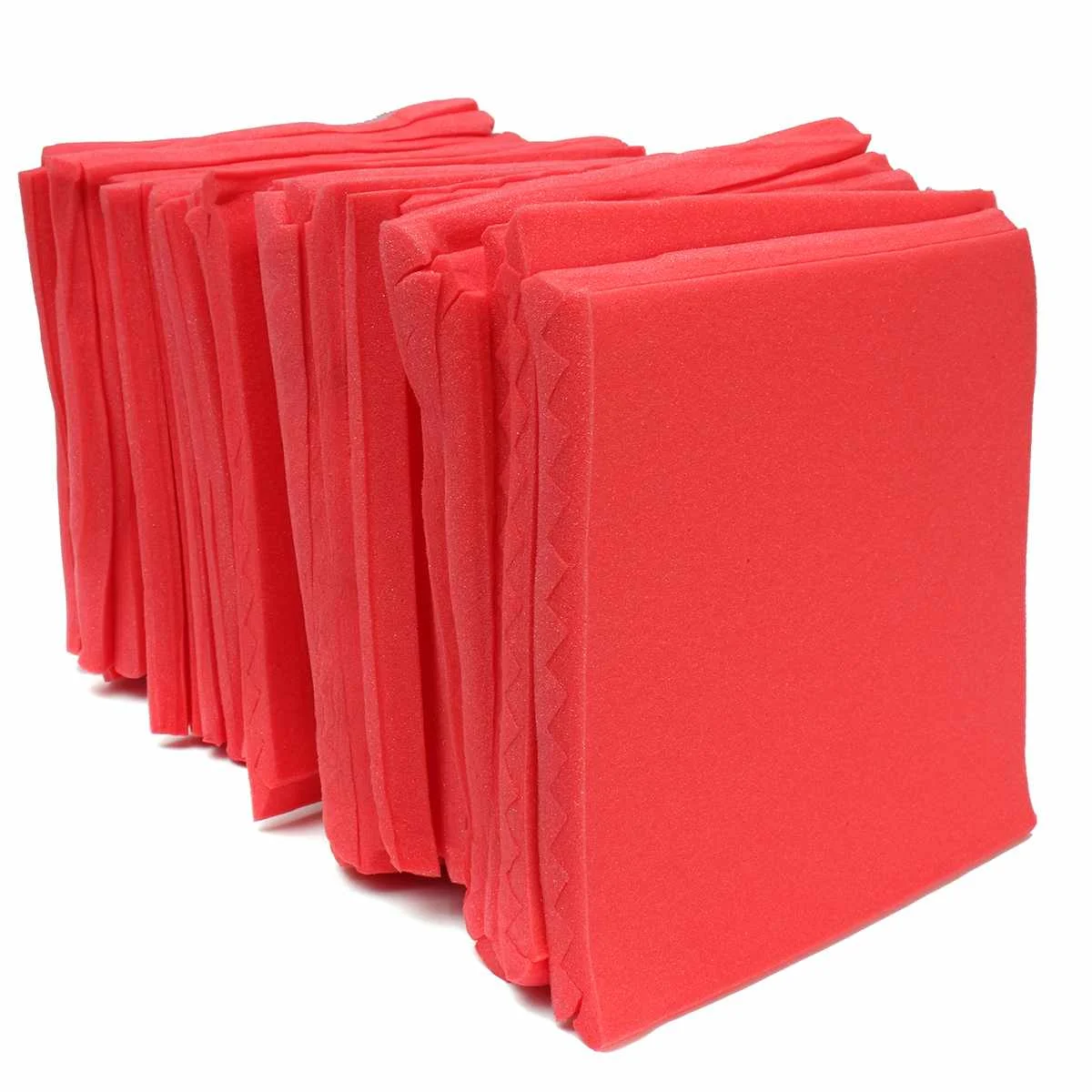 

Red 50Pcs/Set Studio Acoustic Foam Panel Tile Sound Absorption Proofing Windows Wall Treatment Wedge Sealing Strips Kit
