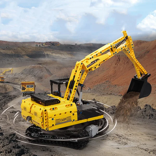 RC Truck Toy Blocks Electric Intelligent Remote Control Assembly Crawler Excavator Truck Remote Control Toy Perfect Gift For Kid