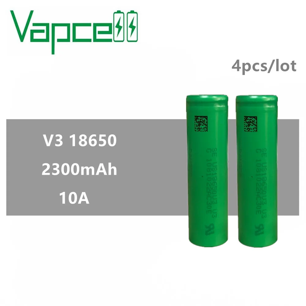 Оригинальные литиевые аккумуляторы VAPCELL 18650 2300 мА ч 10 А 4 шт. модель E-CIG |