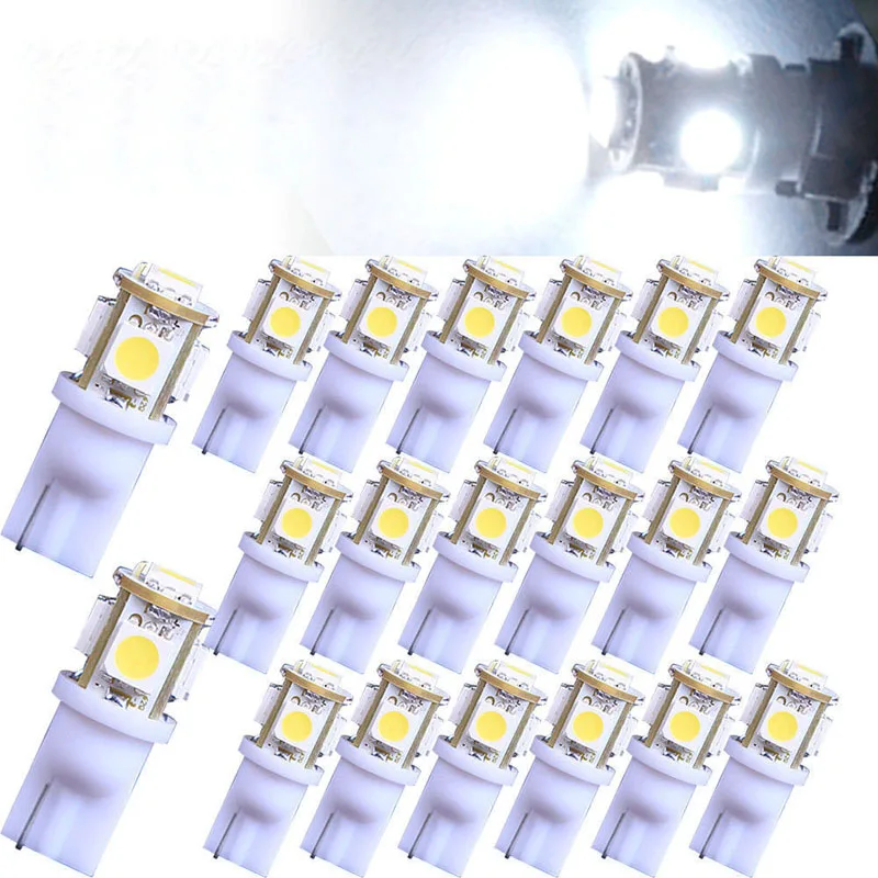 20X6000 K белый T10 подкладке/номерной знак лампочки 5050 SMD 5 светодиодный DC10 ~ 15