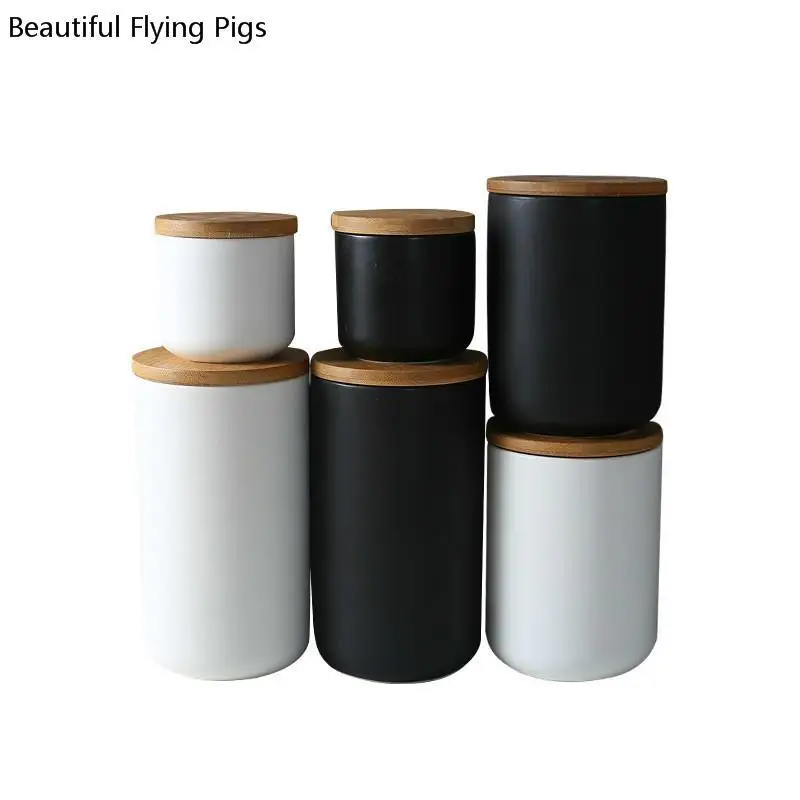 

260ml/800ml/1000ml Sealed Ceramic Storage Jar For Spices Tank Container For Eating With Lid Bottle Coffee Tea Caddy Cookie jar