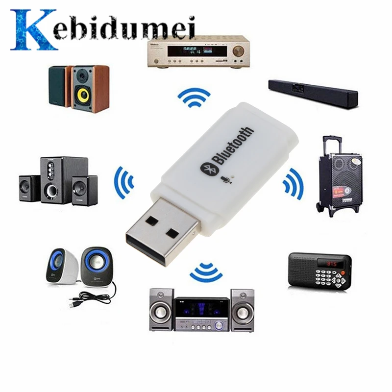 

Kebidumei Bluetooth 5.0 Music Audio Stereo Receiver Dongle USB Wireless Adapter Receiver for compute Car player speaker Newest