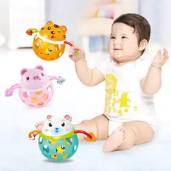 Погремушка игрушка Детские игрушка-пазл для раннего развития рука захватывающий шар животное мягкая игрушка из пластика для ребенка