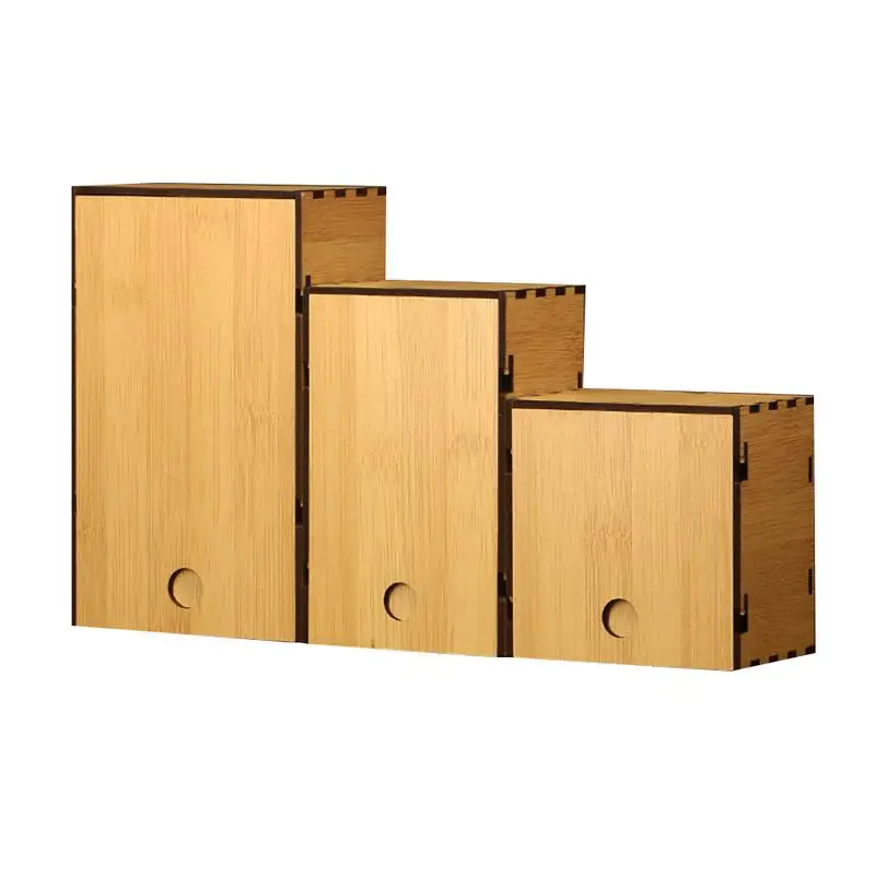 

Rectangular Imitation Bamboo Tea Box Sundries Toy Organizer Universal Packaging Box Gift Storage Case Splicing Pattern Carton