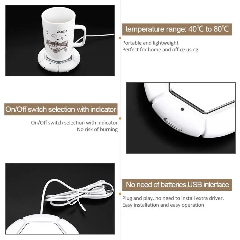 Новая USB Изоляция Coaster нагреватель Теплоизоляция Электрический
