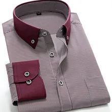 Для мужчин Модная Повседневная рубашка с длинным рукавом полосатая рубашка рубашки 6 цветов GQT7010-17 XXS XS S M L XL XXL