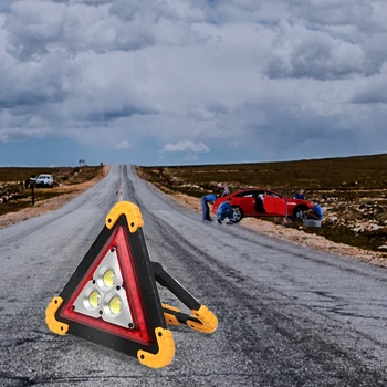 

Rechargable Outdoor Flood Lamp Survival COB Work Triangle Warning Light SOS Searchlight Emergency Warning Traffic Light Spotlamp