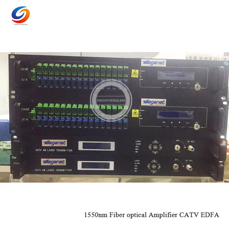 

Hot selling LC/APC -LC/UPC Optical connector High power 1550nm Fiber optical Amplifier CATV EDFA with WDM 64*18dbm output power